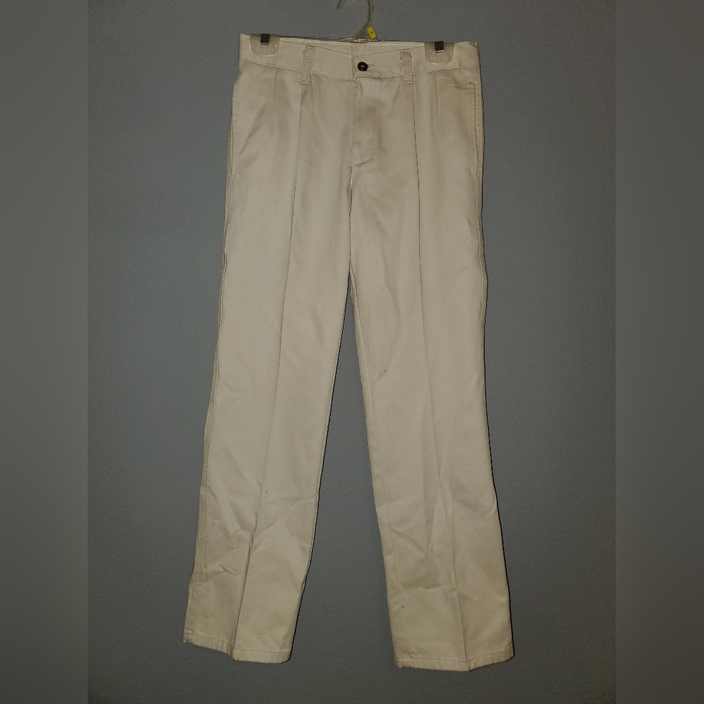 Chaps pants boys 14 school uniform khaki adjustable waist